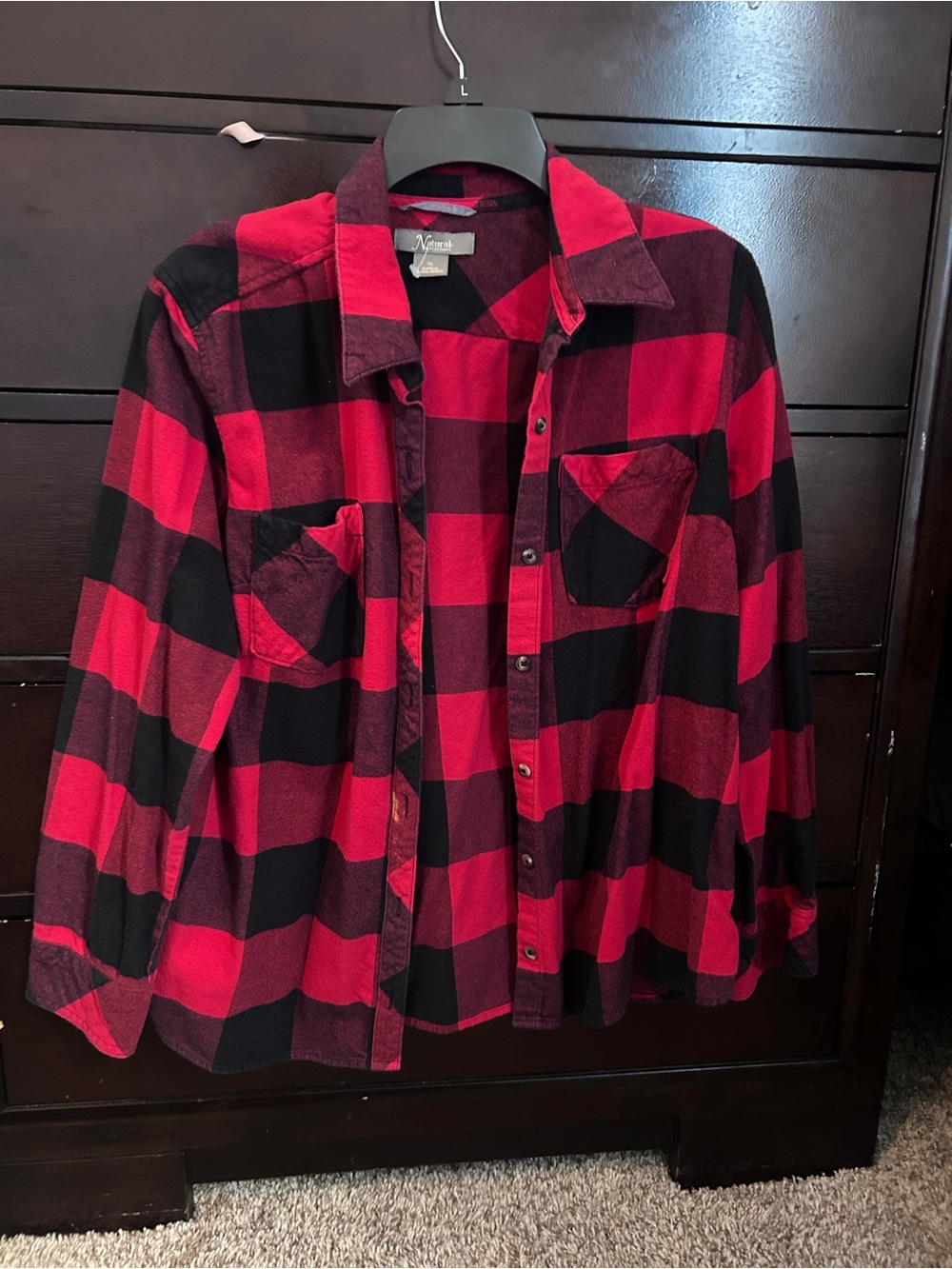 Natural Reflections Red & Black Buffalo Plaid Button-Down Shirt
